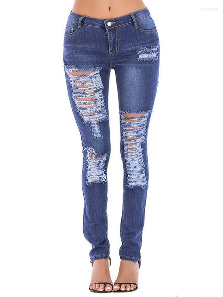 Pantalones vaqueros de mujer Wipalo para mujer Juniors desgastados Slim Fit elásticos Skinny Denim señoras agujeros destruidos pantalones casuales rasgados