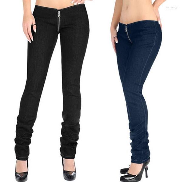 Jeans femme XXXL grande taille petit ami noir Mujer taille basse fermeture éclair ouvert entrejambe Denim Jean Femme Sexy Leggins pantalon femmes