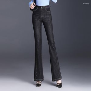 Jeans Femme Femmes Slim Fit Mode Denim Flare Pantalon Printemps Automne Élégant Taille Haute Bureau Lady Skinny Bell Bottom Pantalon 5XL 9526