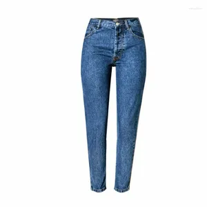 Jeans pour femmes Femmes Slim Plus Taille Blue Denim Pantalon 2024 Streetwear Ass Hole BuRipped Femelle Taille Haute Droite Pantalon Sexy