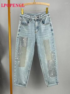 Jeans femme femmes Streetwear Denim cheville longueur pantalon mince 2023 été taille haute radis Harem