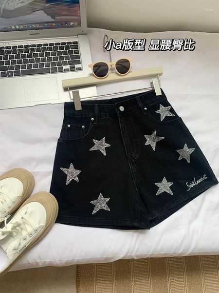 Jeans femme été American Vintage Fashion Jean Shorts Denim Star Pants Y2k Streetwear Gyaru Harajuku A-line Tide 2000s Aesthetic