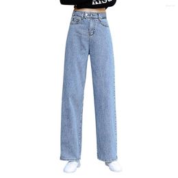 Jeans pour femmes Femmes Pantalons à jambes larges High Stretch Casual Vintage Tube Street Skinny Kawaii Faldas Mode Pantalon Élasticité