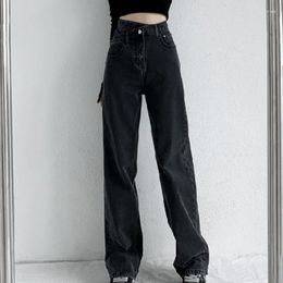 Dames jeans dames wide been broek moeder femme zwarte blauwe high taille broek 2024 kleding pantalones spodnie damskie