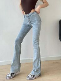 Jeans femme WOMENGAGA en forme de V taille haute Wrap hanche élastique Slim Fit pour femmes Sexy mode polyvalent Cowboy botte coupe RC89