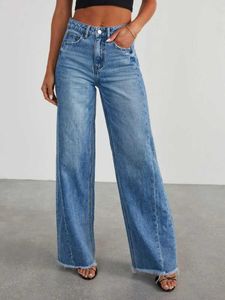 Damesjeans Damestasjeans 2023 Nieuwe jeans met hoge taille en rechte pijpen Retro Blue Jeans Dames Mom Jeans J240217