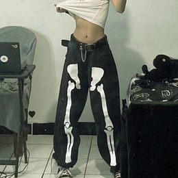 Pantalones vaqueros para mujer Pantalones de mezclilla estampados clásicos para mujer Pantalones casuales de cintura alta rasgados Pantalones de pierna ancha súper cómodos Hip Hop Joggers Harajuku Streetwear