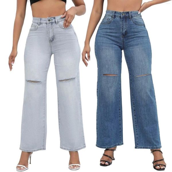 Jeans pour femmes Womens High Wide Lamg Stretchy Disted Sexy Jean Shirts For Women Short Jirt Leggings