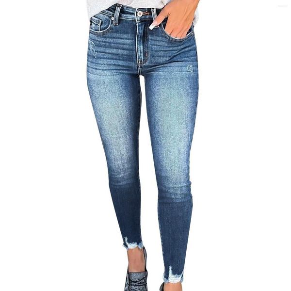 Jeans pour femmes, barboteuses et combinaisons, pantalons, vêtements pour femmes, Leggings en Denim, blanc, maigre, léger, extensible, jambe droite