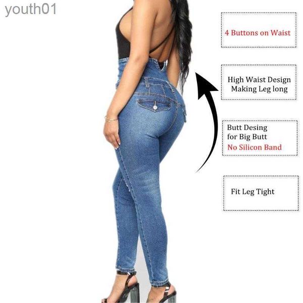 Jeans Femme Femmes Jeans 2021 Colombien Push Up Mujer Femmes Taille Haute Bulifting pour 240304