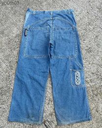 Jeans pour femmes Femmes Jeans Femmes JNCO Street Fashion Rétro Y2K Harajuku Imprimer Lâche Casual Brother Extra Large Pantalon à jambe droite Large 240304