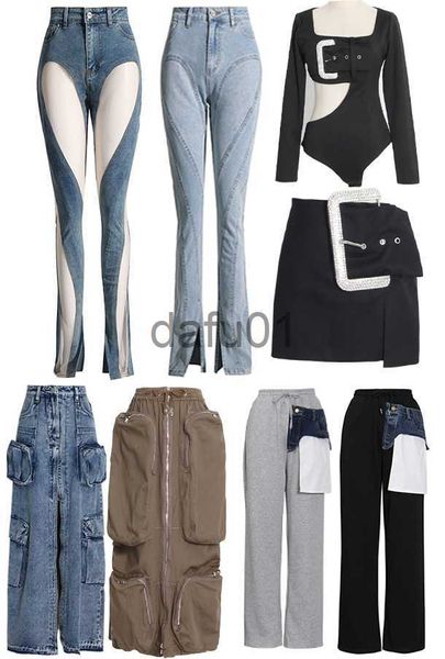 Jeans pour femmes Jupes de sexe pour femmes avec un grand body à épingles avec une jupe longue et un pantalon en jean slim et chaud avec une belle forme coupée de nombreux modèles SML x0914