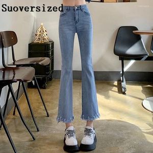 Jeans pour femmes femmes skinny longueur de cheville flare printemps haute taille slim décontracté pantalon denim droit coréen mode élégant vaqueros