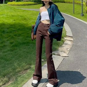 Jeans pour femmes Femmes Skinny Femme Pantalon avec poches Pantalon Slim Fit Flare Bell Luxery Bottom Emo Trend 2023 Stretch Retro Denim