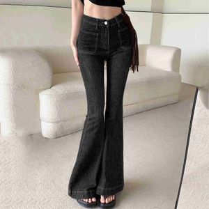 Damesjeans Y2K uitlopende denim broek Mode hoge taille Bell Bottom jeans voor dames Skinny Slim Bootcut broek Esthetische Street chic 24328