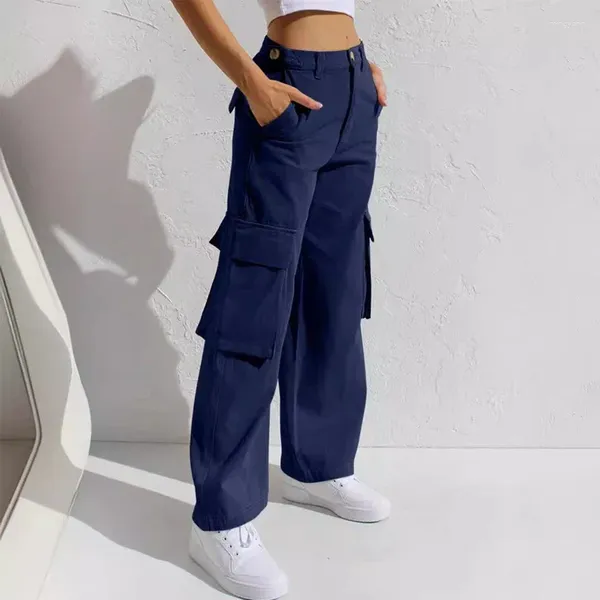 Les jeans pour femmes travaillent pour les femmes printemps et automne 2024 Haute taille lâche droite multi-couleurs