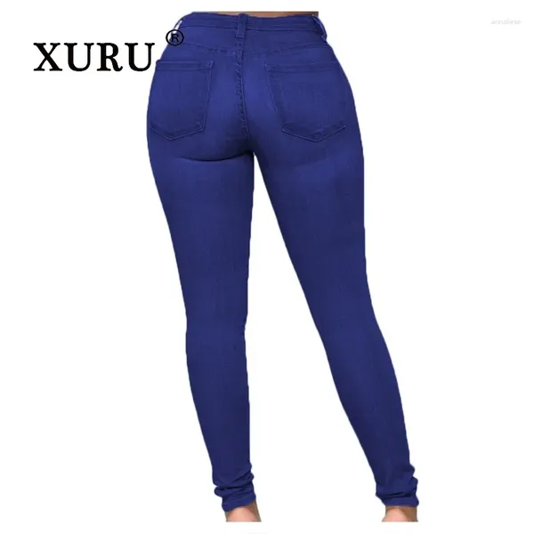 Jeans pour femmes Xuru-Europe et États-Unis Slim High Street Bodybuilding Pantalon serré Long N3-3226