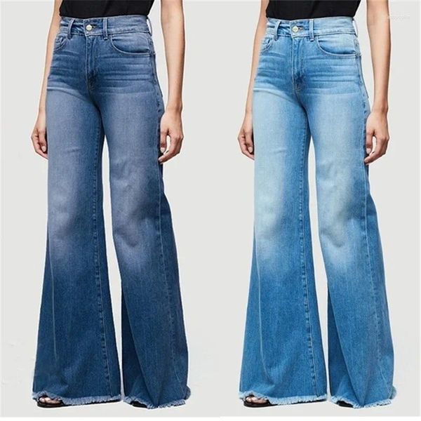 Jeans para mujer XXS-5XL Mujeres Pierna ancha Moda Campana acampanada Pantalones largos de mezclilla más tamaño Primavera Verano Otoño