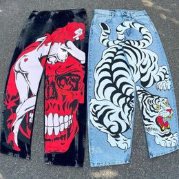 Jeans femme Y2K Baggy Jeans Harajuku années 2000 Streetwear Vintage impression surdimensionné Hip Hop jean ample rock gothique mode pantalon large pantalon 231122