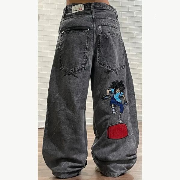 Jeans pour femmes Y2K Mode Baggy Cartoon Graphic Broderie Pantalon Vintage Harajuku Goth Taille Haute Pantalon Large Streetwear 231219