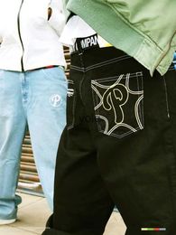 Jeans pour femmes Y2K Harajuku Hip Hop Gothic Baggy Denim Pantalons Hommes Femmes 2023 Nouveau Punk Rock Surdimensionné Pieds Larges Pantalons Streetwearyolq