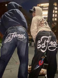 Dames Jeans Y2k Jeans Hip Hop Patroon Gedrukt Denim Baggy Broek Vrouwen 2023 Nieuwe Harajuku Mode Casual Punk Rock Wijde Pijpen Broek streetwearephemeralew