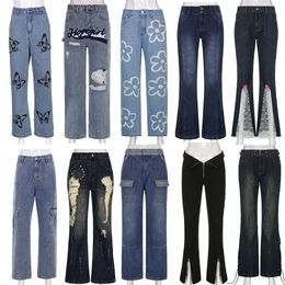 Jeans pour femmes Y2k Maman Baggy Pantalon Cargo Femme Streetwear Vêtements Vintage Mode Coréenne Fée Grunge Fairycore Esthétique Jean 221007