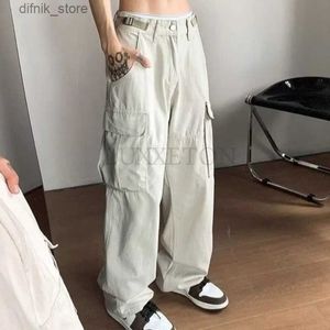 Damesjeans y2k zakken laadbroek voor vrouwen rechte extra grote broek Harajuku vintage esthetische lage taille broek met brede lag flaggy jeans y240408