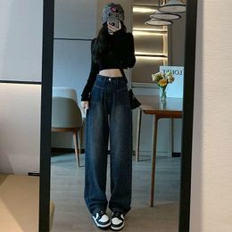 Dames Jeans Y2K Dames Koreaanse Mode Baggy Vintage Hoge Taille Denim Broek Vrouw Streetwear Japanse Wijde Pijpen Goth Broek Kleding 230715