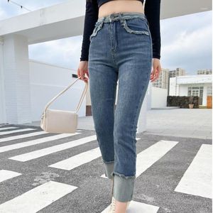 Jeans pour femmes Y2K Femmes Mode coréenne Harajuku Japonais Skinny Denim Pantalon Vintage Kpop Pantalon déchiré Femme Vêtements