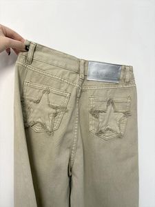 Jeans pour femmes Y2K femmes jambe large étoiles motif Vintage droite pantalons pour femmes taille haute Baggy vêtements femme kaki marron Denim pantalon