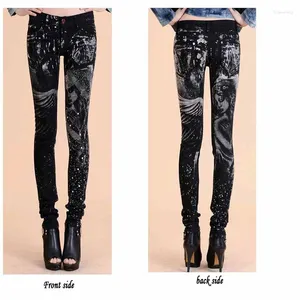 Jeans para mujeres niña joven imprimiendo mujer pantalones casuales pantalones de leopardo lavado