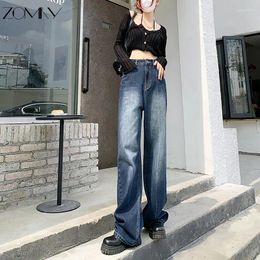 Damesjeans Zomry Waste losse Jean Clothing Wide Been Denim Tie Dye Vintage Koreaanse Street Style Y2K Pants Pantalones Vaqueros Mujer