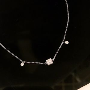Joyería de mujer pulsera de cadena 0.15ct diamante cuadrado au750 oro blanco de 18k