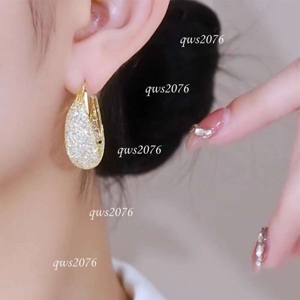 Bijoux pour femmes boucle d'oreille maille dorée cristal boucles d'oreilles circulaires boucles d'oreilles