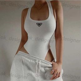 Dames jumpsuittanks Camis Tops Europa/US Sexy Hot Babes Girls Geribbeld Gebreide Mouwloze Suspenders Vest Bikini Tees Bottoming Shirts