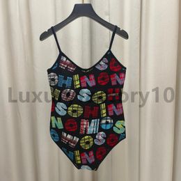 Dames jumpsuit dames letter patroon gebreide mouwloze dames een stuk mager strakke sexy bodysuit rompers