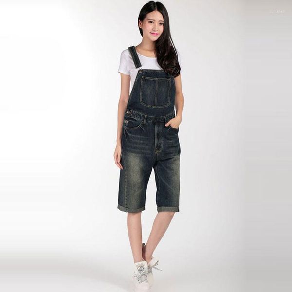 Combinaisons pour femmes 2023 Modis grande taille en vrac salopette en jean dames sangle cinq pantalons/combinaison taille haute jean S-4XL