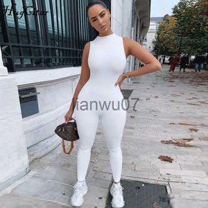 Vrouwen Jumpsuits Rompertjes 2020 mouwloze bodycon jumpsuit zomer vrouwen mode rekbare outfits wit zwart solid body romper J230629