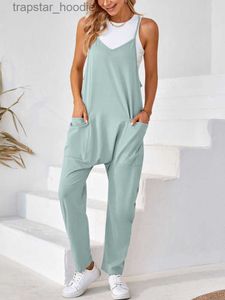 Dames jumpsuits rompertjes 2023 zomer lange jumpsuit dames overalls zwarte jumpsuit dames jump suit romper overalls voor dames L230921