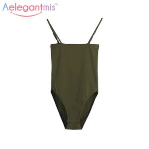 Combinaisons pour femmes Barboteuses Aelegantmis Spaghetti Strap Sexy Body Dos Nu Femmes Été Moulante Camisole Bodys Noir Blanc Tops 230914