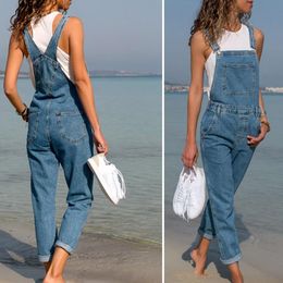 Jumpsuits voor dames rompers lading broek vrouwen denim slabib overall jeans jumpsuits rompers dames gescheurde gat bretels lange playsuit zakken coverall 230422