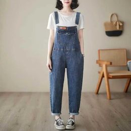 Combinaisons de sauts pour femmes Rompers Denim Assurines Pantalons harem décontractés Jeans de mode de style coréen