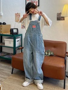 Dames jumpsuits Rompertjes Denim jumpsuits Dames Volledige lengte Causale broek Casual Wijde pijpen Broek Koreaans Modieus Roze Label Schattig Zoet Overall voor dames 231202