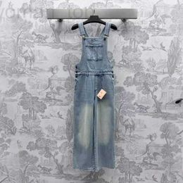 Jumpsuits voor dames rompers ontwerper vroege voorjaar nieuwe miu nanyou gaoDing Amerikaanse stijl veelzijdige afslanke rechte been losse denim schouderband broek wbg3