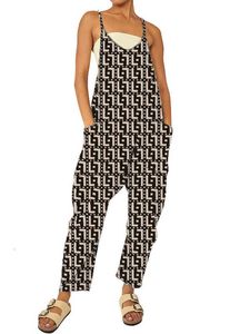 Jumpsuits voor dames rompers designer broek zomer nieuwe mode casual losse print jumpsuit