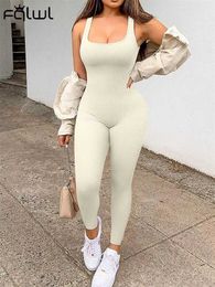 Jumpsuits voor dames rompers habbris veer solide bodycon dames jumpsuit blcak cami hoge taille ultra dunne één stuk mode t-shirt witte activiteit jurk dames y240425