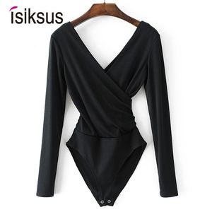 Dames Jumpsuits Rompertjes isiksus Zwart Zomer Sexy bodysuit Dames Lange mouw Backless Wit V-hals Korte jumpsuits Open kruis bodysuit voor dames JS027 230904