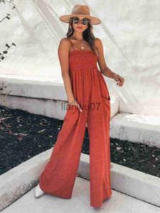 Dames Jumpsuits Rompertjes Jastie 2023 Nieuwe Lente En Zomer Jumpsuit Sexy Bretels Losse Casual Jumpsuit Boho Strand Vakantie Wijde Pijpen Broek Rompe J230629