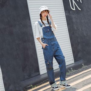 Jumpsuits voor dames rompers dames denim overalls hoge taille multi-pocket slabbib vrouwelijke haven wind los rechte jumpsuit slanke broekwome